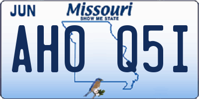 MO license plate AH0Q5I