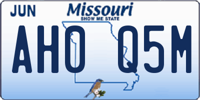 MO license plate AH0Q5M