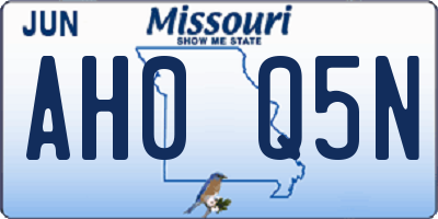 MO license plate AH0Q5N