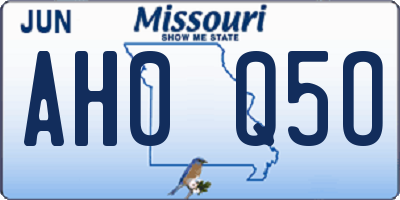 MO license plate AH0Q5O