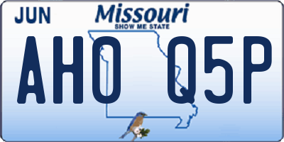MO license plate AH0Q5P