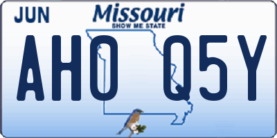 MO license plate AH0Q5Y