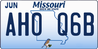 MO license plate AH0Q6B