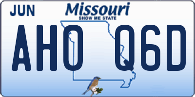 MO license plate AH0Q6D