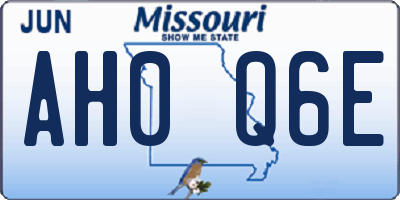 MO license plate AH0Q6E