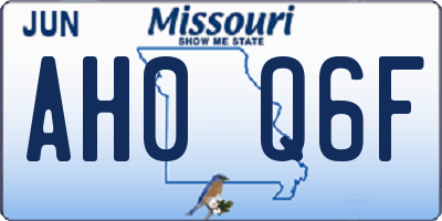 MO license plate AH0Q6F