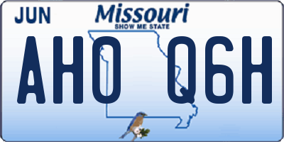 MO license plate AH0Q6H