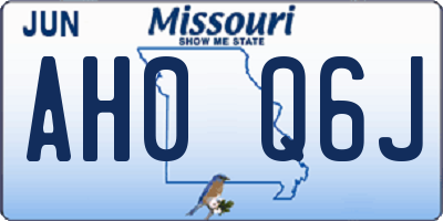 MO license plate AH0Q6J