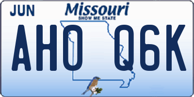 MO license plate AH0Q6K