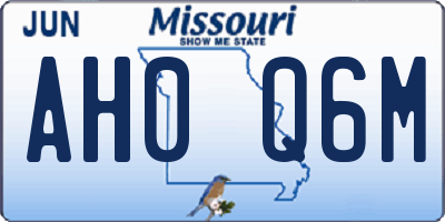 MO license plate AH0Q6M