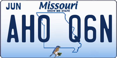 MO license plate AH0Q6N