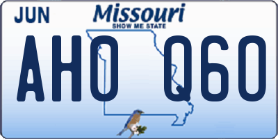 MO license plate AH0Q6O