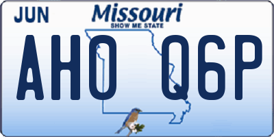 MO license plate AH0Q6P