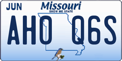 MO license plate AH0Q6S