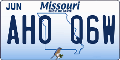 MO license plate AH0Q6W