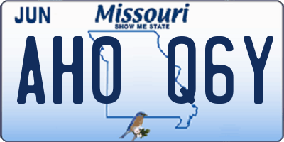 MO license plate AH0Q6Y
