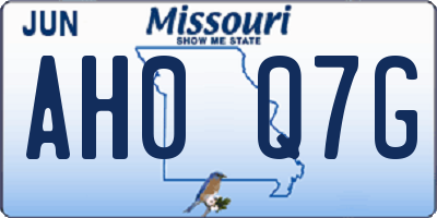 MO license plate AH0Q7G