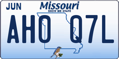 MO license plate AH0Q7L