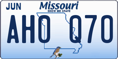 MO license plate AH0Q7O