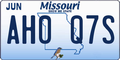 MO license plate AH0Q7S