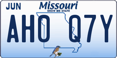 MO license plate AH0Q7Y