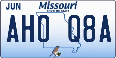 MO license plate AH0Q8A