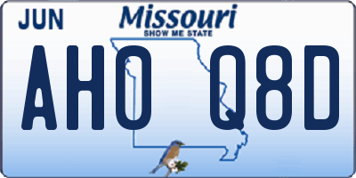 MO license plate AH0Q8D