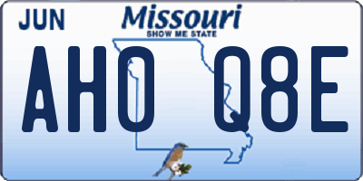 MO license plate AH0Q8E