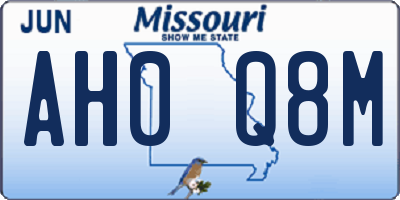 MO license plate AH0Q8M