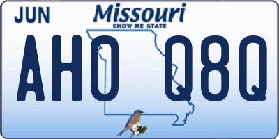 MO license plate AH0Q8Q