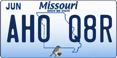 MO license plate AH0Q8R