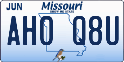 MO license plate AH0Q8U