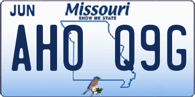 MO license plate AH0Q9G