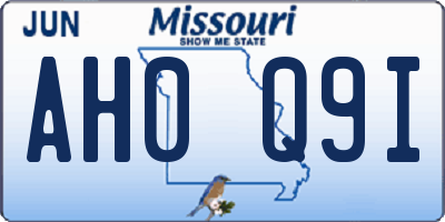 MO license plate AH0Q9I