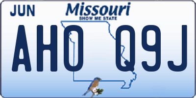 MO license plate AH0Q9J