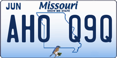 MO license plate AH0Q9Q