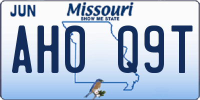 MO license plate AH0Q9T