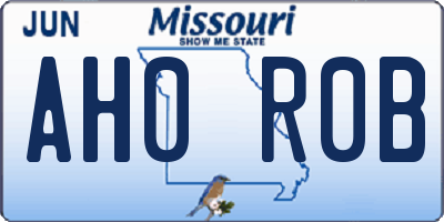 MO license plate AH0R0B