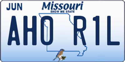 MO license plate AH0R1L