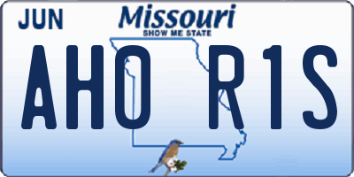 MO license plate AH0R1S