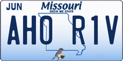 MO license plate AH0R1V