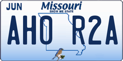 MO license plate AH0R2A