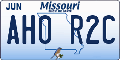 MO license plate AH0R2C