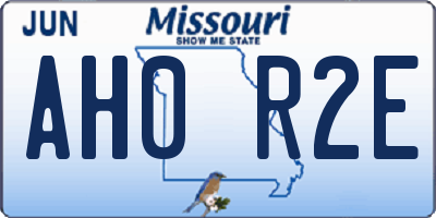 MO license plate AH0R2E