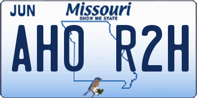 MO license plate AH0R2H