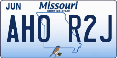 MO license plate AH0R2J