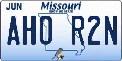 MO license plate AH0R2N