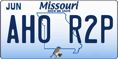 MO license plate AH0R2P