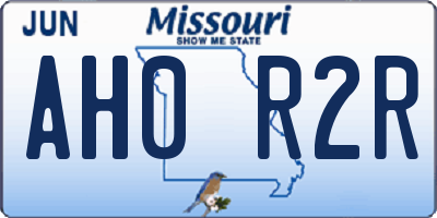 MO license plate AH0R2R