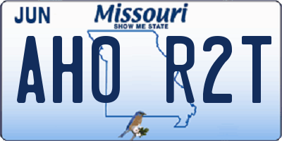 MO license plate AH0R2T